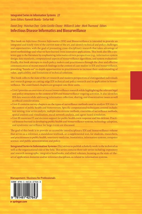 Produktbild: Infectious Disease Informatics and Biosurveillance