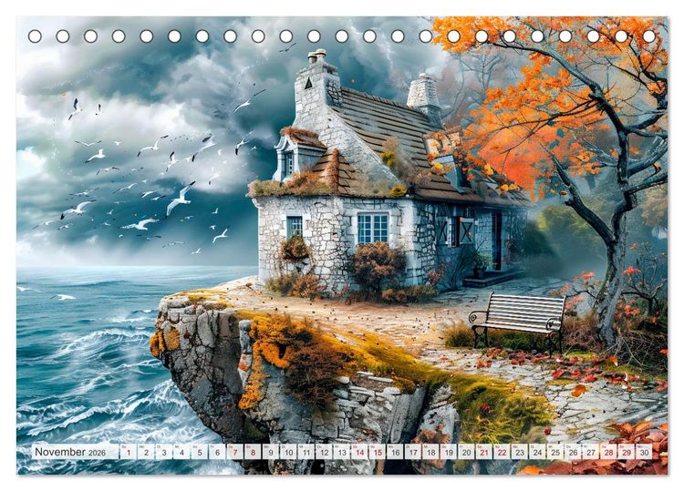 Produktbild: Cottages am Wasser - Malerische R&uuml;ckzugsorte genie&szlig;en (Tischkalender 2026 DIN A5 quer), CALVENDO Monatskalender