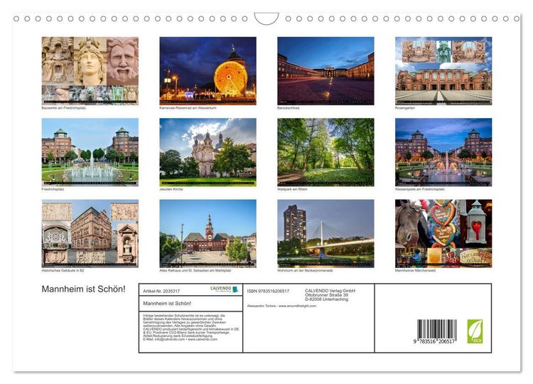 Produktbild: Mannheim ist Sch&ouml;n! (Wandkalender 2026 DIN A3 quer), CALVENDO Monatskalender
