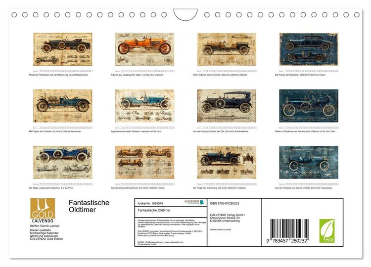 Produktbild: Fantastische Oldtimer (Wandkalender 2026 DIN A4 quer), CALVENDO Monatskalender