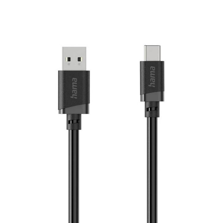 Produktbild: Hama USB-Ladekabel USB 2.0 USB-A Stecker, USB-C&reg; Stecker 0.5m Schwarz 00201818