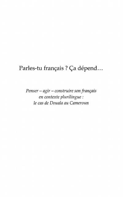 Produktbild: Parles-tu francais ? ca depend... - penser, agir, construire