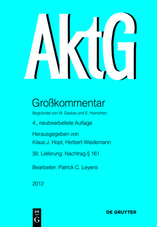 Produktbild: Aktiengesetz / Nachtrag &sect; 161