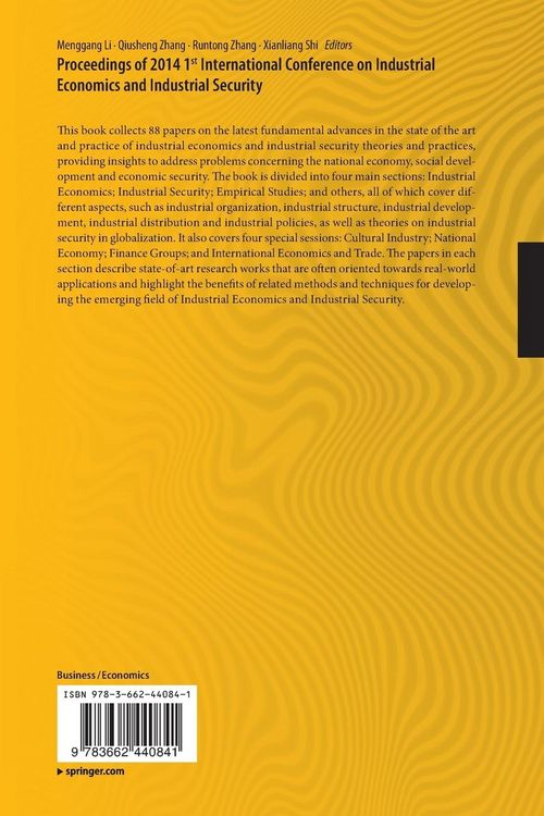 Produktbild: Proceedings of 2014 1st International Conference on Industrial Economics and Industrial Security
