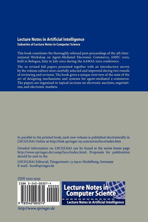Produktbild: Agent-Mediated Electronic Commerce IV. Designing Mechanisms and Systems
