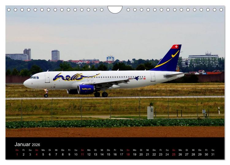 Produktbild: Giganten der L&uuml;fte am Airport Stuttgart (Wandkalender 2026 DIN A4 quer), CALVENDO Monatskalender