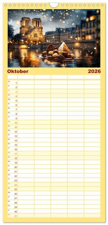 Produktbild: Familienplaner 2026 - S&uuml;&szlig;e Skyline Symphonie mit 5 Spalten (Wandkalender, 21 x 45 cm) CALVENDO