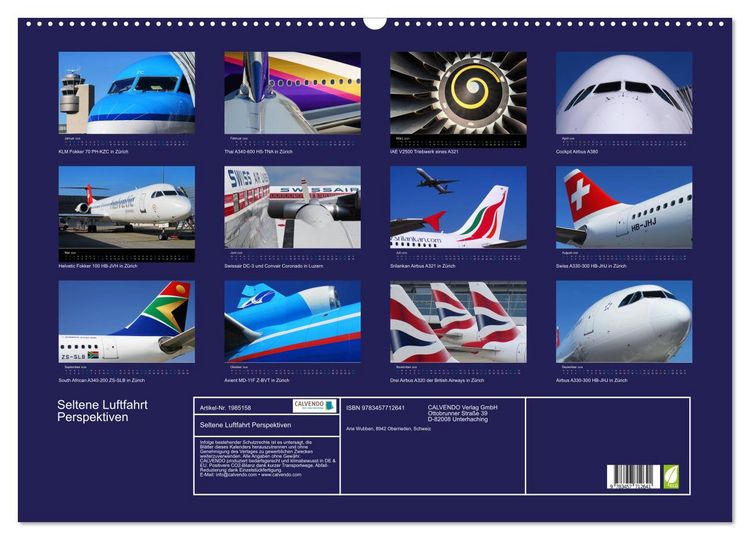 Produktbild: Seltene Luftfahrt Perspektiven (Wandkalender 2026 DIN A2 quer), CALVENDO Monatskalender