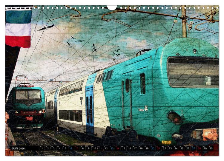 Produktbild: EISENBAHN - Dampf, Diesel und Strom (Wandkalender 2026 DIN A3 quer), CALVENDO Monatskalender