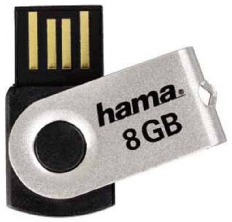 Produktbild: Hama Rotate USB-Stick 8 GB Schwarz 90891 USB 2.0