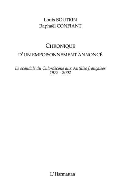 Produktbild: Chronique d'un empoisonnementannonce