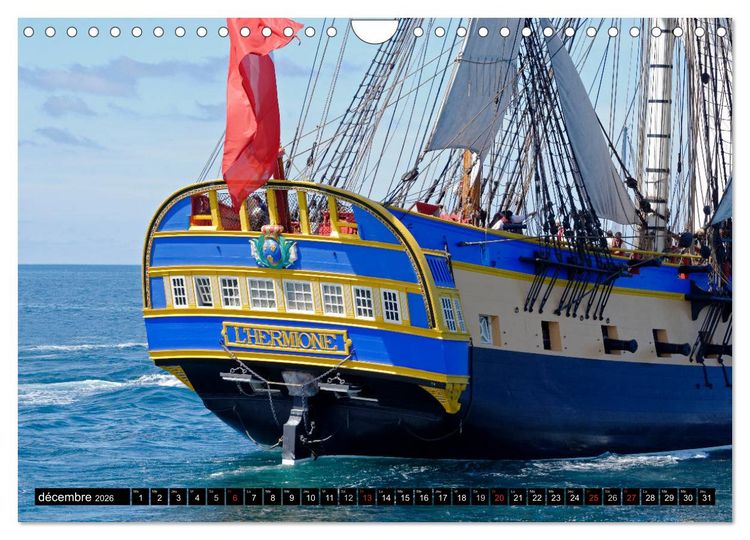Produktbild: L'Hermione &agrave; Saint-Malo (Calendrier mural 2026 DIN A4 vertical), CALVENDO calendrier mensuel