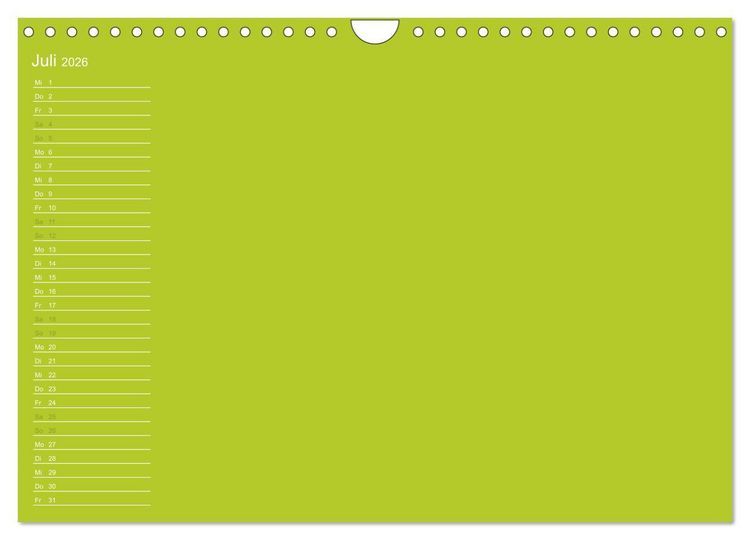 Produktbild: Bastel-Geburtstagskalender gr&uuml;n / Geburtstagskalender (Wandkalender 2026 DIN A4 quer), CALVENDO Monatskalender