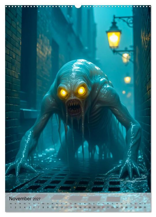 Produktbild: Kreaturen der Dunkelheit - Urbane Horror Mythen (hochwertiger Premium Wandkalender 2027 DIN A2 hoch), Kunstdruck in Hochglanz