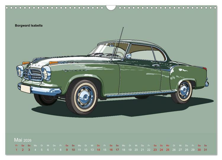 Produktbild: Made in Germany - Illustrationen deutscher Oldtimer (Wandkalender 2026 DIN A3 quer), CALVENDO Monatskalender