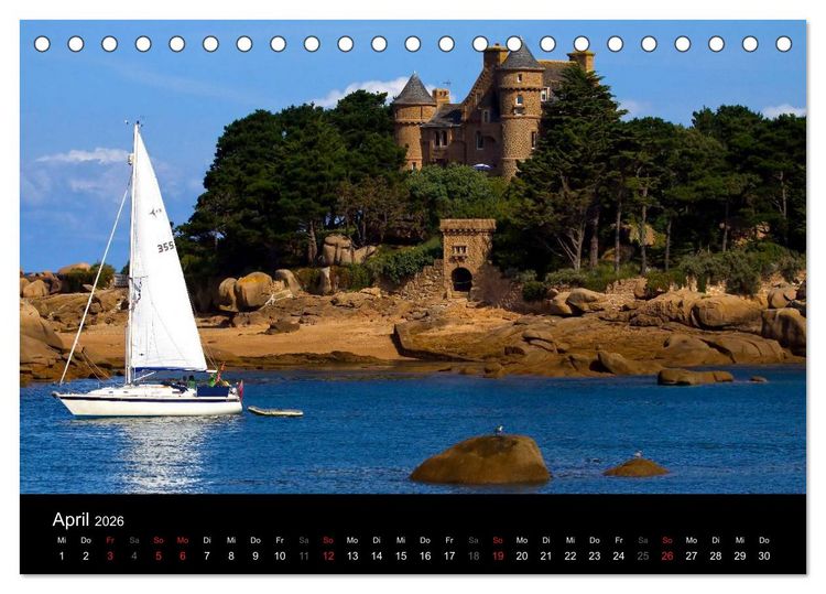 Produktbild: Bretagne - Fotoreise von der Cote de Granit Rose zur Ile de Brehat (Tischkalender 2026 DIN A5 quer), CALVENDO Monatskalender