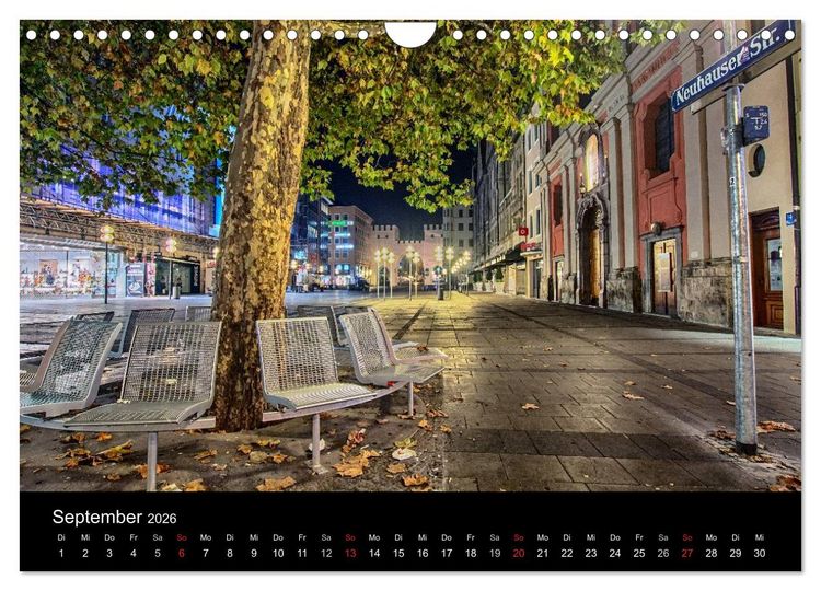 Produktbild: M&uuml;nchen bei Nacht (Wandkalender 2026 DIN A4 quer), CALVENDO Monatskalender