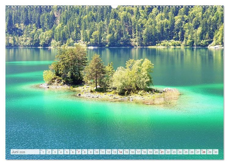 Produktbild: Mein Eibsee - Die Perle unterhalb der Zugspitze im Jahresverlauf (hochwertiger Premium Wandkalender 2026 DIN A2 quer), Kunstdruck in Hochglanz
