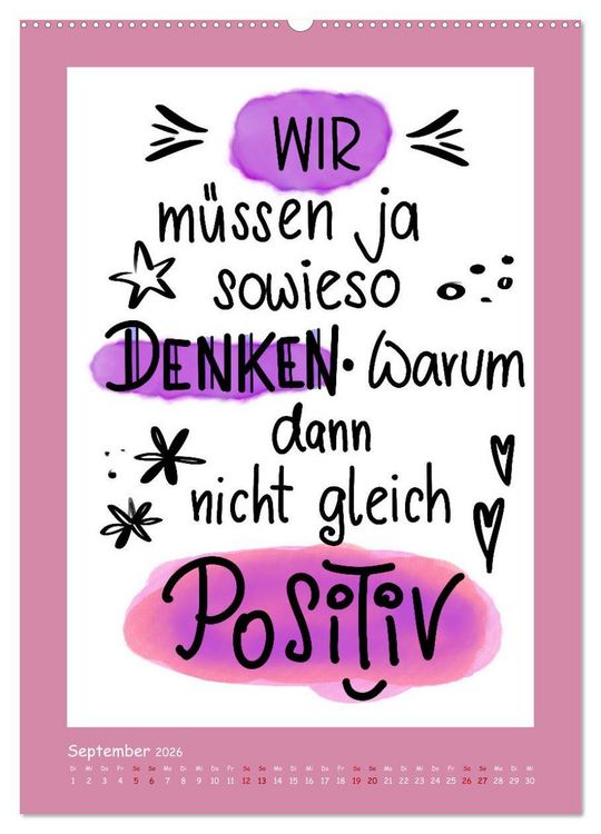Produktbild: Nachgedacht-Spr&uuml;che und Zitate (Wandkalender 2026 DIN A2 hoch), CALVENDO Monatskalender