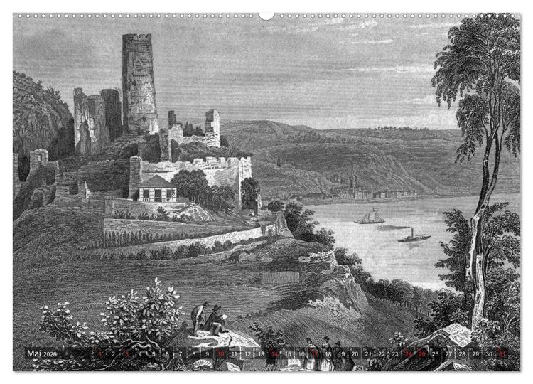 Produktbild: Der Rhein in alten Stichen (hochwertiger Premium Wandkalender 2026 DIN A2 quer), Kunstdruck in Hochglanz