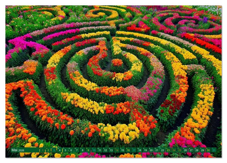 Produktbild: Faszination LABYRINTH - unterwegs in der Natur (Wandkalender 2026 DIN A2 quer), CALVENDO Monatskalender