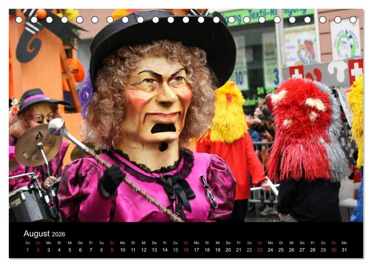 Produktbild: Basler Fasnacht - die drey scheenschte D&auml;&auml;g (Tischkalender 2026 DIN A5 quer), CALVENDO Monatskalender
