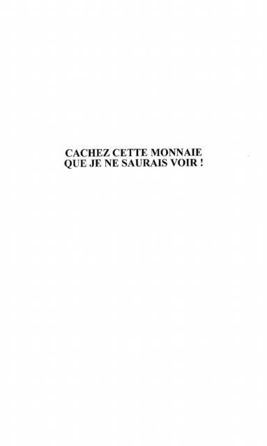 Produktbild: Cachez cette monnaie que je nesaurais v