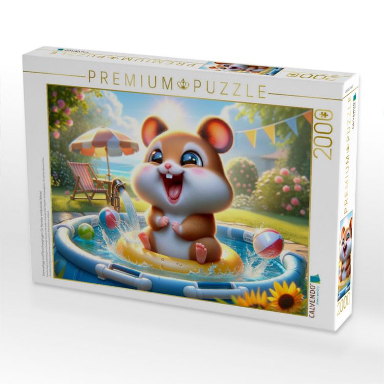Produktbild: CALVENDO Puzzle Sommertage und Planschvergn&uuml;gen: Ein Hamster entdeckt das Wasser | 2000 Teile Lege-Gr&ouml;&szlig;e 90x67cm Foto-Puzzle f&uuml;r gl&uuml;ckliche Stunden