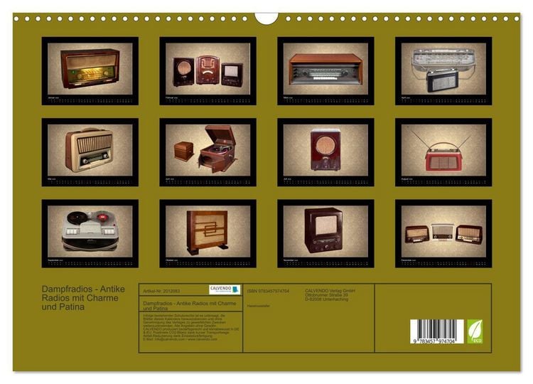 Produktbild: Dampfradios - Antike Radios mit Charme und Patina (Wandkalender 2026 DIN A3 quer), CALVENDO Monatskalender