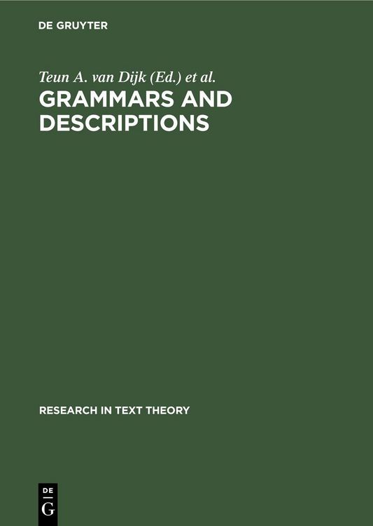 Produktbild: Grammars and Descriptions