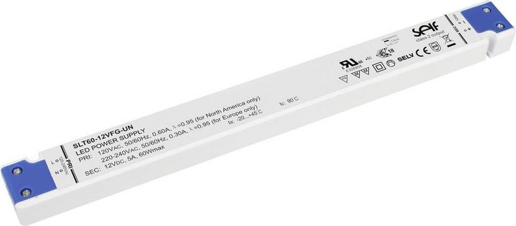 Produktbild: Self Electronics SLT60-24VFG-UN LED-Treiber Konstantspannung 60 W 0 - 2.5 A 24.0 V/DC M&ouml;belzulassung, nicht dimmbar, &Uuml;berlastschutz, &Uuml;berspannung