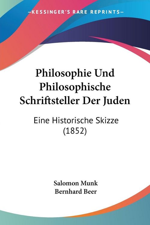 Produktbild: Philosophie Und Philosophische Schriftsteller Der Juden