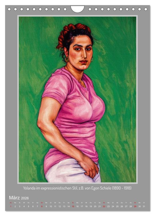 Produktbild: Yolanda in der Kunstgalerie (Wandkalender 2026 DIN A4 hoch), CALVENDO Monatskalender