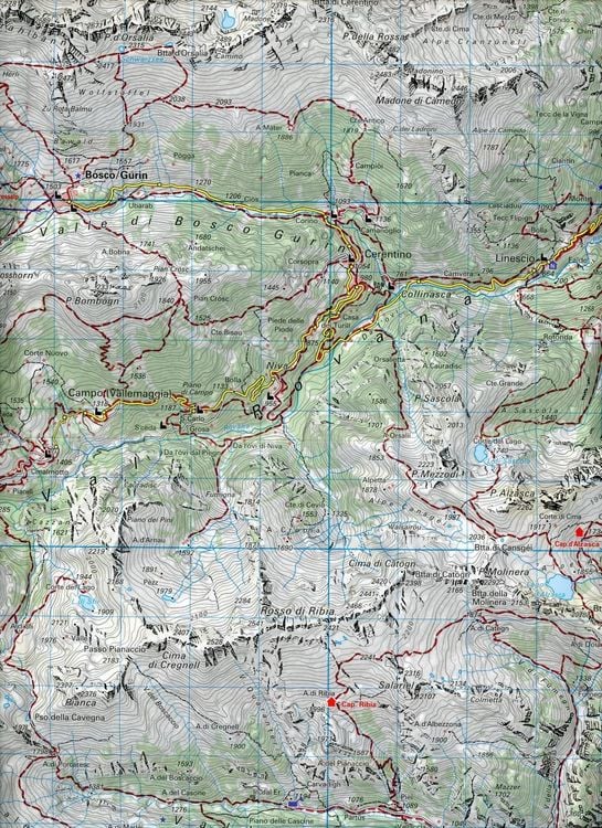 Produktbild: Locarno / Maggia - Verzasca 44 Wanderkarte 1:40 000 matt laminiert