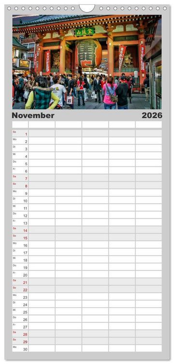Produktbild: Familienplaner 2026 - Japan - Hightech und Tradition mit 5 Spalten (Wandkalender, 21 x 45 cm) CALVENDO
