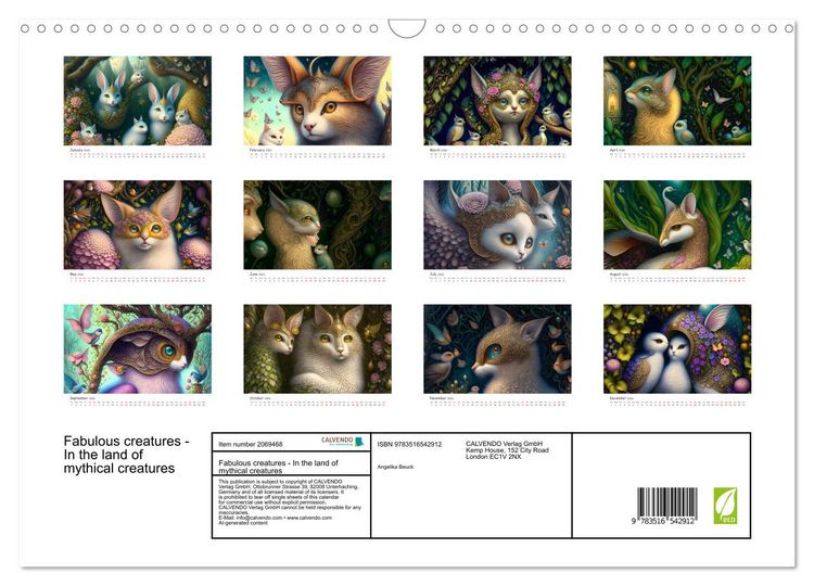Produktbild: Fabulous creatures - In the land of mythical creatures (Wall Calendar 2026 DIN A3 landscape), CALVENDO 12 Month Wall Calendar
