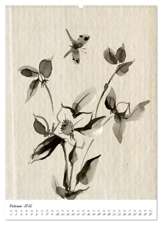 Produktbild: Sumi-e Kunst im japanischen Stil (Wandkalender 2026 DIN A2 hoch), CALVENDO Monatskalender