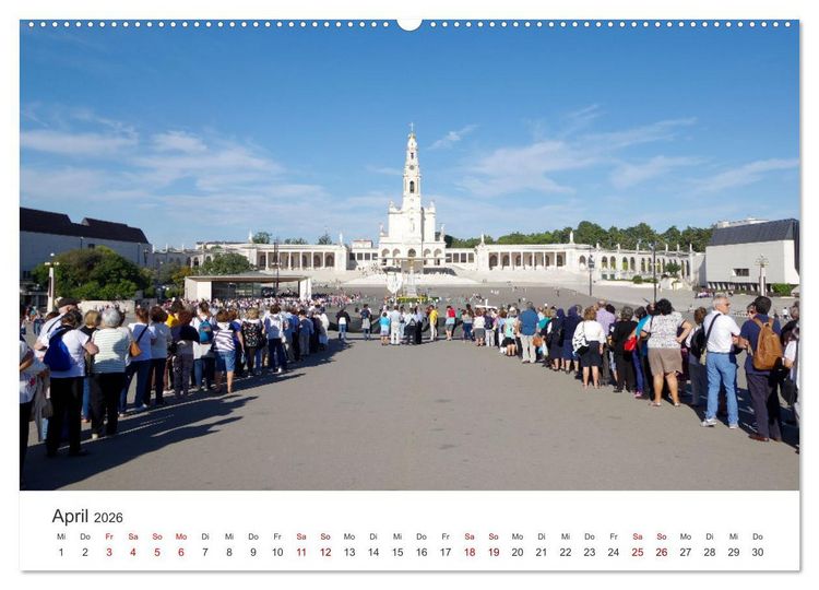 Produktbild: Fatima: Ein Besuch in Portugals heiligem Herz (hochwertiger Premium Wandkalender 2026 DIN A2 quer), Kunstdruck in Hochglanz