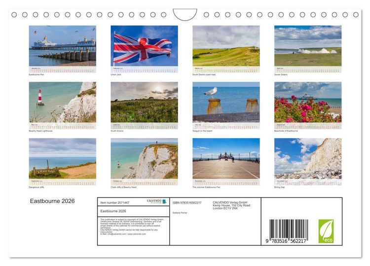 Produktbild: Eastbourne 2026 (Wall Calendar 2026 DIN A4 landscape), CALVENDO 12 Month Wall Calendar