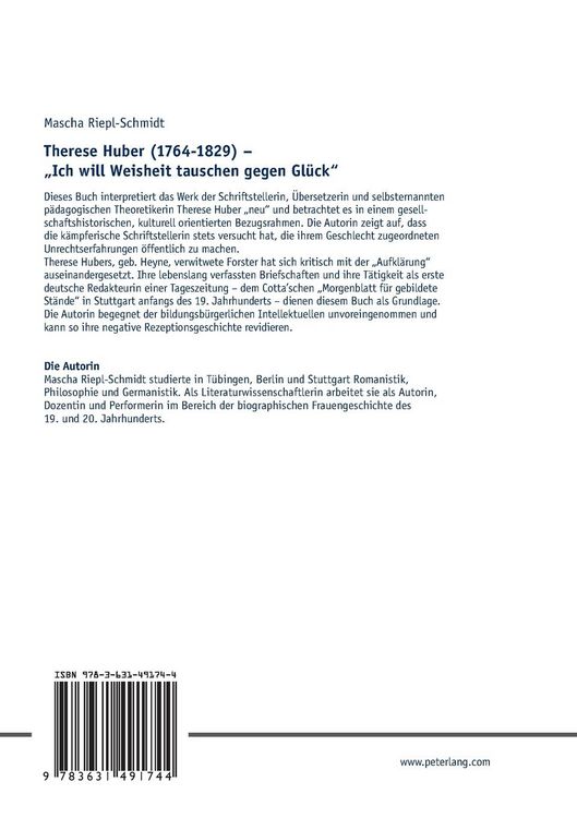 Produktbild: Therese Huber (1764&ndash;1829) &ndash; &laquo;Ich will Weisheit tauschen gegen Gl&uuml;ck&raquo;