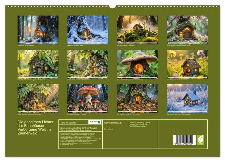 Produktbild: Die geheimen Lichter der Feenh&auml;user - Verborgene Welt im Zauberwald. (hochwertiger Premium Wandkalender 2027 DIN A2 quer), Kunstdruck in Hochglanz
