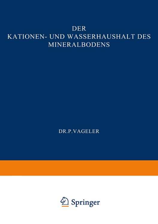 Produktbild: Der Kationen- und Wasserhaushalt des Mineralbodens
