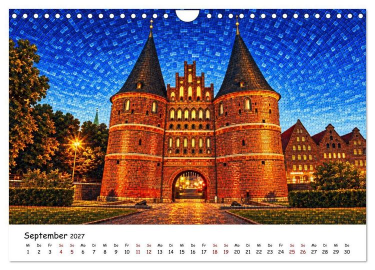 Produktbild: Deutschland als Mosaik. Stadt f&uuml;r Stadt ein Kunstwerk (Wandkalender 2027 DIN A4 quer), CALVENDO Monatskalender