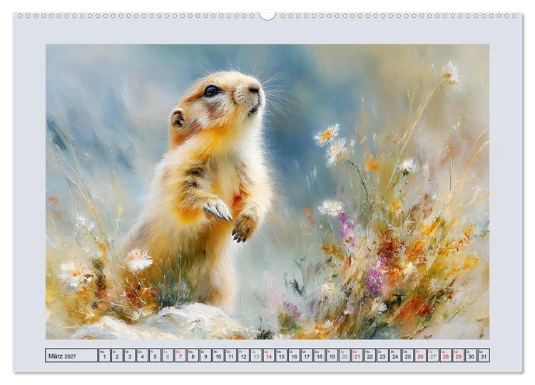 Produktbild: Murmeltiere. Kleine W&auml;chter der Berge (Wandkalender 2027 DIN A2 quer), CALVENDO Monatskalender