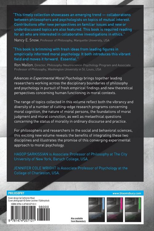 Produktbild: Advances in Experimental Moral Psychology