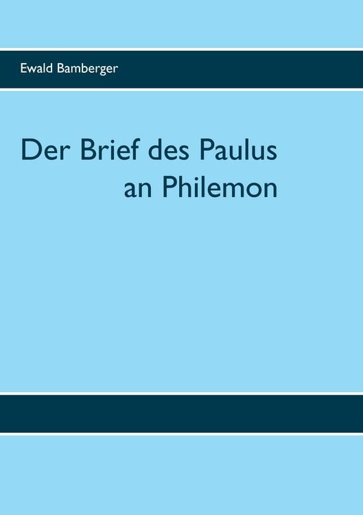 Produktbild: Der Brief des Paulus an Philemon