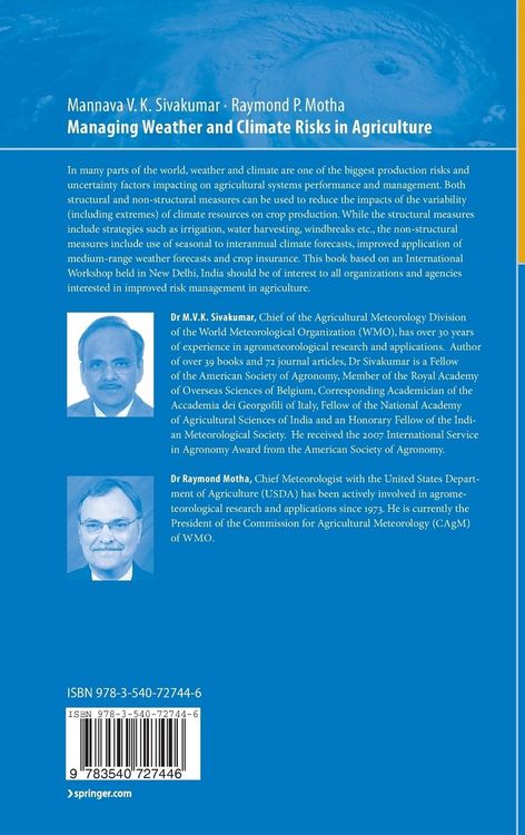 Produktbild: Managing Weather and Climate Risks in Agriculture