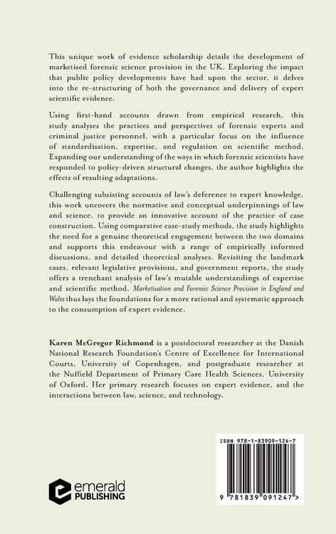 Produktbild: Marketisation and Forensic Science Provision in England and Wales