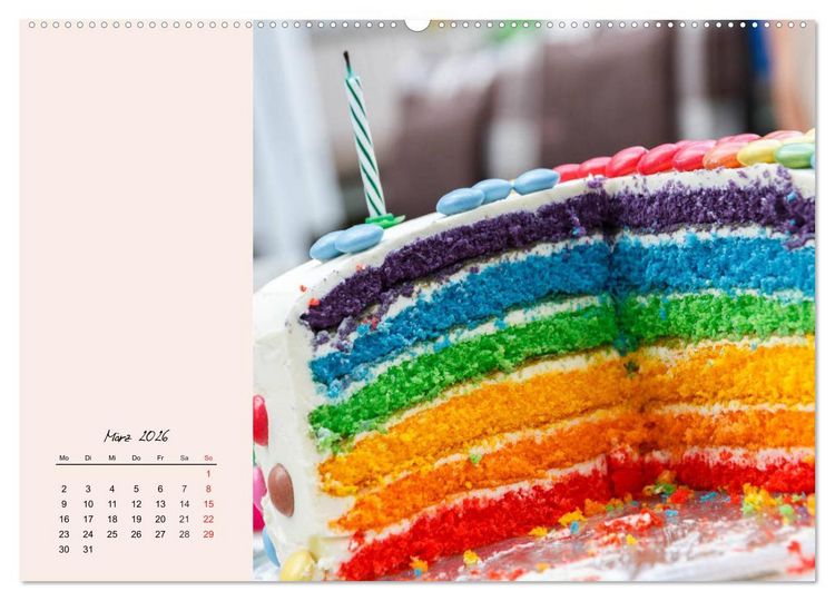 Produktbild: Bunte Torten und Cremen. Ein leckerer Augenschmaus (hochwertiger Premium Wandkalender 2026 DIN A2 quer), Kunstdruck in Hochglanz