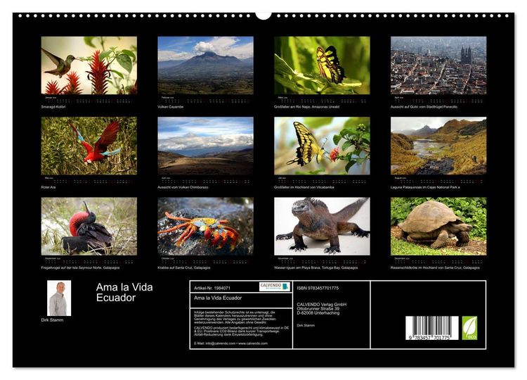 Produktbild: Ama la Vida Ecuador (hochwertiger Premium Wandkalender 2026 DIN A2 quer), Kunstdruck in Hochglanz